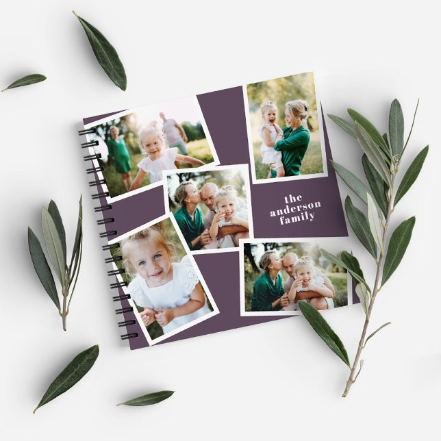 Personalized multi photo purple elegant modern notebook (Creator Uploaded)