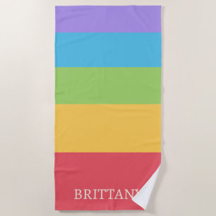 Personalized Multicolor 5 Colour Blocking Beach Towel