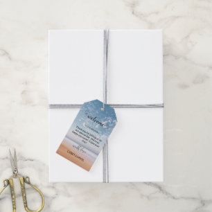 Personalized Multicolor Beach Scene Welcome Gift Tags