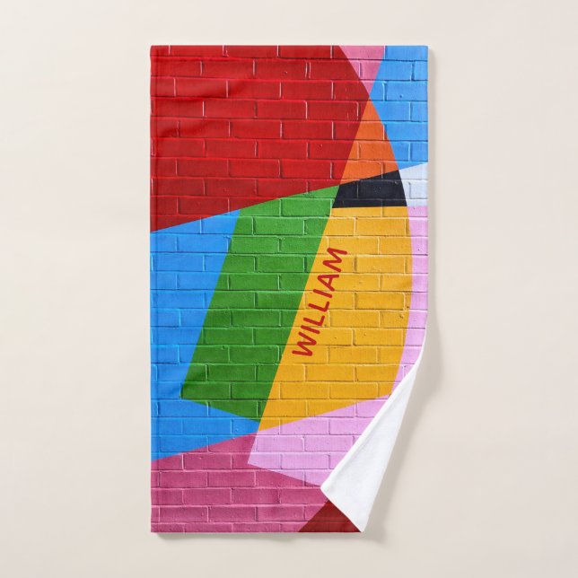 Personalized Multicolor Colours & Shapes Hand Towel (Hand Towel)