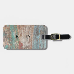Personalized Multicolor Faux Wood Luggage Tag