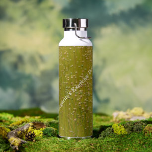 Personalized Multicolor Green Florals Water Bottle