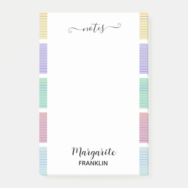 Personalized Multicolor Home Office  Post-it Notes (Front)