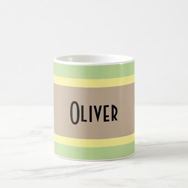 Personalized Multicolor Khaki Colours Coffee Mug (Center)