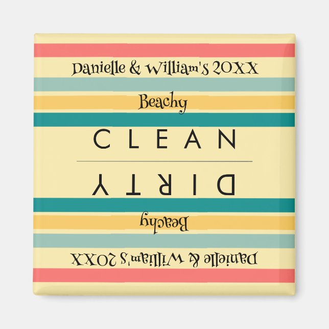 Personalized Multicolor Let's Get Beachy Magnet (Front)