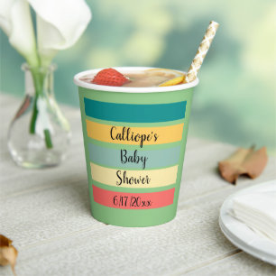 Personalized Multicolor Let's Get Beachy Paper Cups