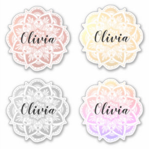 Personalized Multicolor Mandala Custom Name
