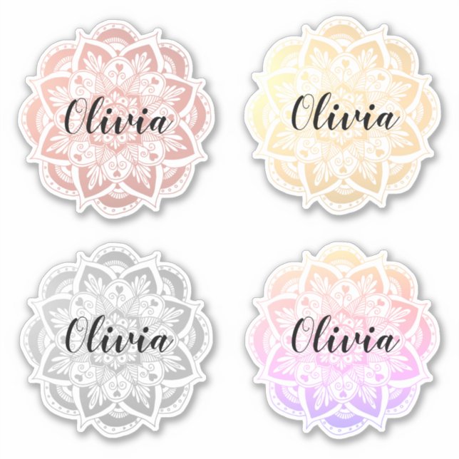 Personalized Multicolor Mandala Custom Name (Front)