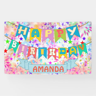Personalized multicolor party banner