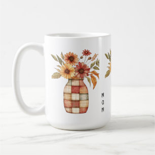 Personalized Multicolor Patfhwork Flowers Vase Coffee Mug