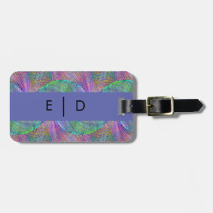 Personalized Multicolor Purple Green Violet Luggage Tag