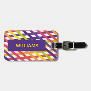 Personalized Multicolor Stripes Luggage Tag