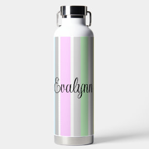 Personalized Multicolor Stripes Water Bottle