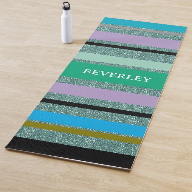 Personalized Multicolor Stripes Yoga Mat (In Situ)