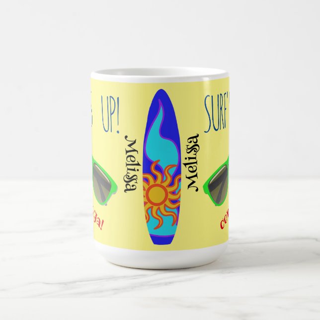 Personalized Multicolor Surf's Up Classic Coffee M Mug (Center)