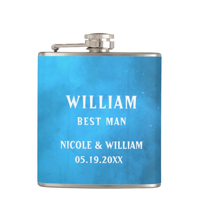 Personalized Multicolor Water Scene Hip Flask (Front)