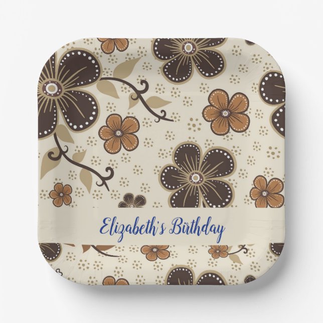 Personalized Multicolored Birthday Paper Plate (Front)