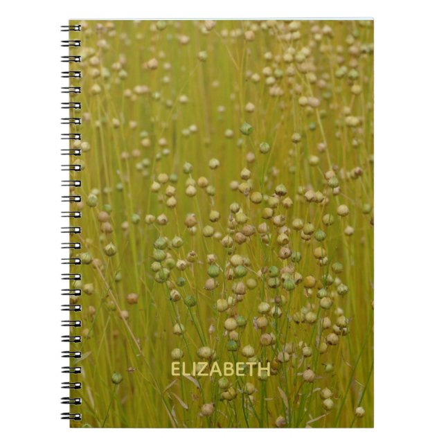 Personalized Multicolored Green Florals Notebook (Front)