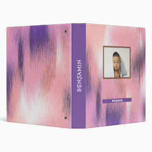Personalized Multicolored Purple Waves 3 Ring Bind Binder