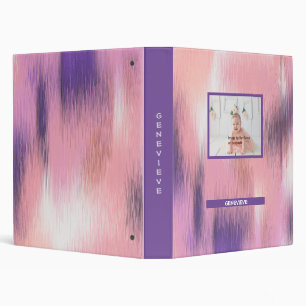 Personalized Multicolored Purple Waves Binder