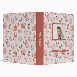 Personalized Multicolored Red & Pink Baby Toys Binder