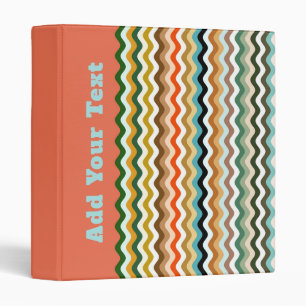Personalized Multicolored Wavy Zigzag Pattern Binder