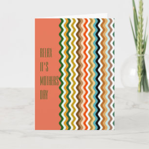 Personalized Multicolored Wavy Zigzag Pattern Card
