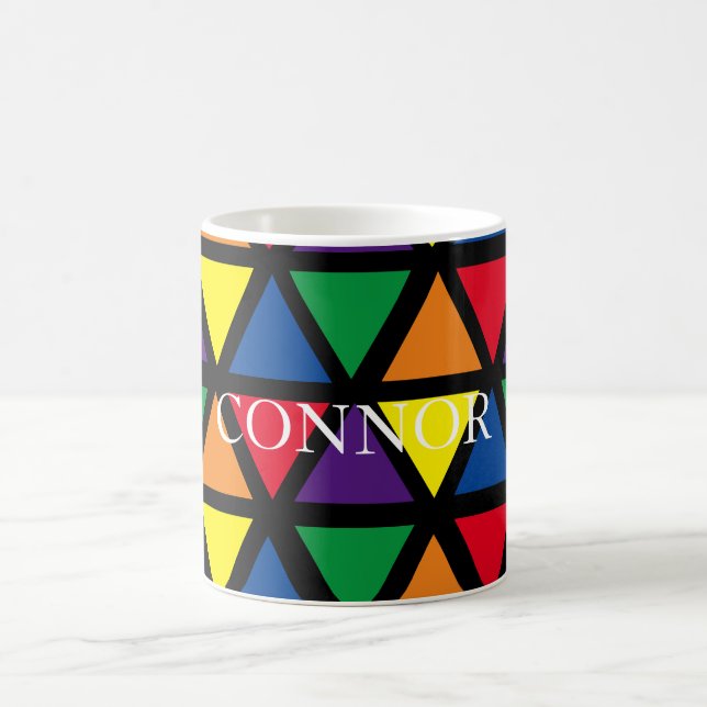 Personalized multicoloured Triangle  Coffee Mug (Center)