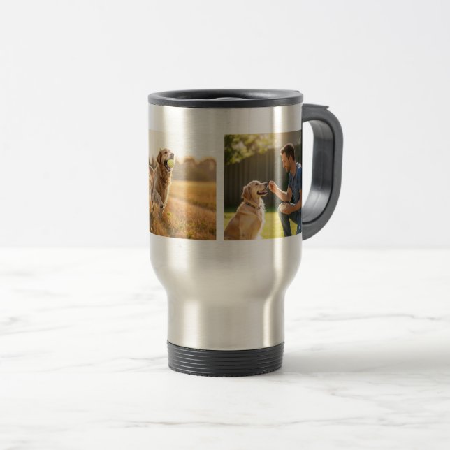 Personalized Multiple Pet Photo Travel Mug (Front Right)