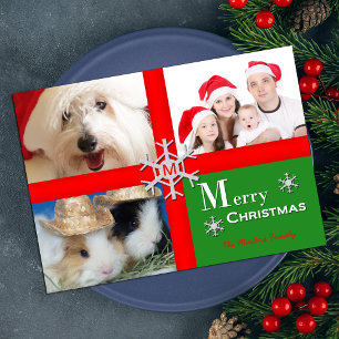 Personalized Multiple Photo Christmas Flat Card