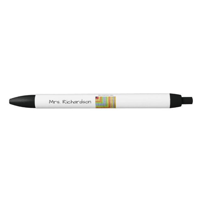 Personalized "Multiplication Chart"  Black Ink Pen (Front)