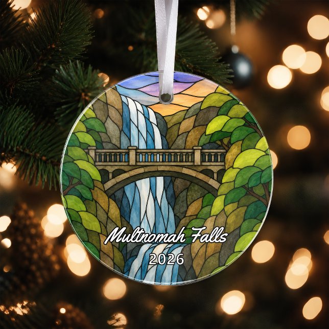 Personalized Multnomah Falls Acrylic Ornament, Cus Ornament (Creator Uploaded)