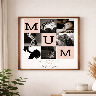 Personalized Mum photo print, Mothers day gift  Poster