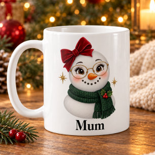 Personalized Mum Snowgirl Christmas Mug