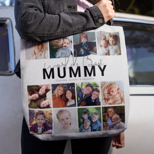 Personalized Mummy Photo Collage Tote Bag