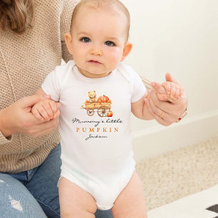 Personalized Mummy's Little Pumpkin Halloween Fall Baby Bodysuit