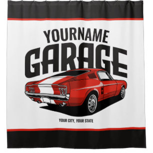 Personalized Muscle Car 1967 Red Fastback Garage