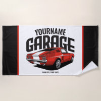 Personalized Muscle Car 1967 Red Fastback Garage