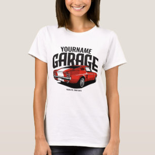 Personalized Muscle Car 1967 Red Fastback Garage T-Shirt
