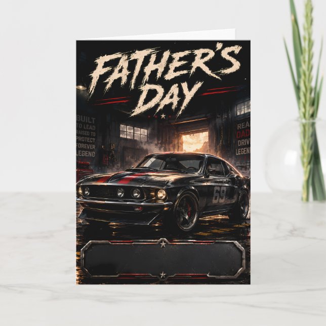Personalized Muscle Car Dad Card (Front)