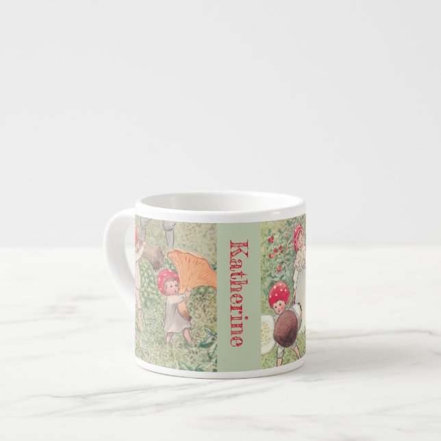 Personalized Mushroom Fairytale Elsa Beskow Mug (Front Left)