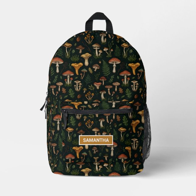 Personalized Mushroom Forest Printed Backpack (Front)