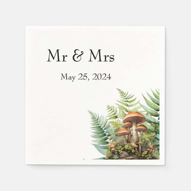 Personalized Mushroom Paper Napkins  (Front)