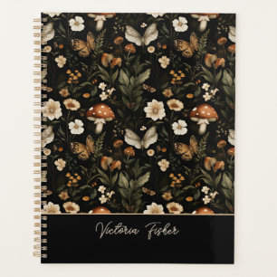 Personalized Mushrooms and Flowers Cottagecore Planner