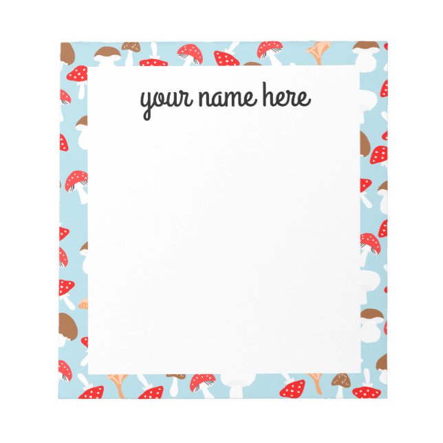 Personalized Mushrooms Notepad (Front)