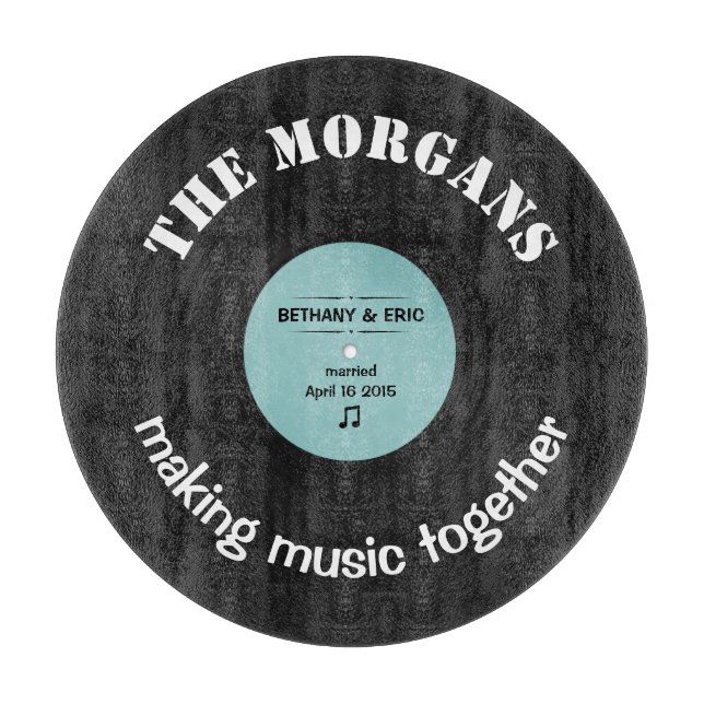 Personalized Music Album Retro Design Cutting Board (Front)
