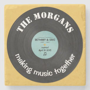 Personalized Music Album Retro Design Stone Coaster