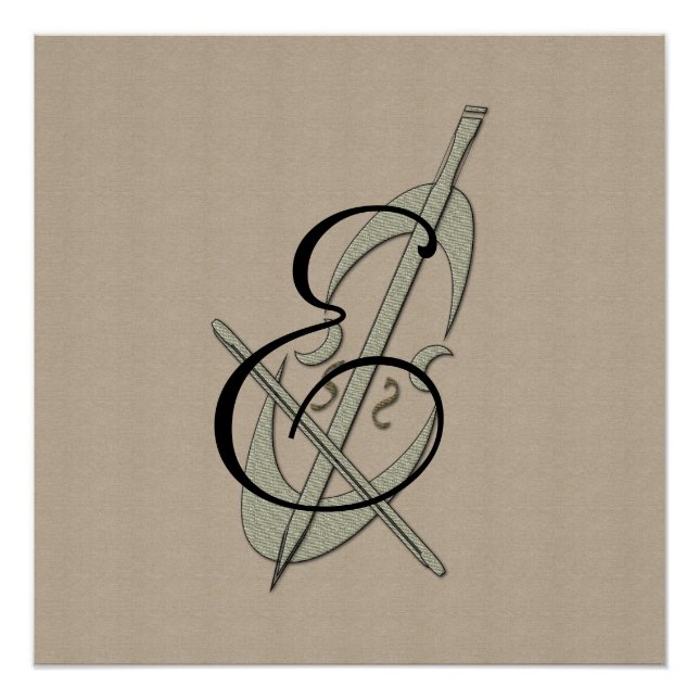 Personalized Music Cello Fan Monogram Poster (Front)
