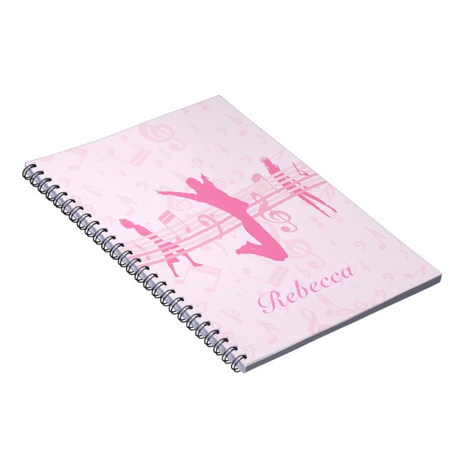 Personalized Music Dance and Drama Pink Notebook (Right Side)