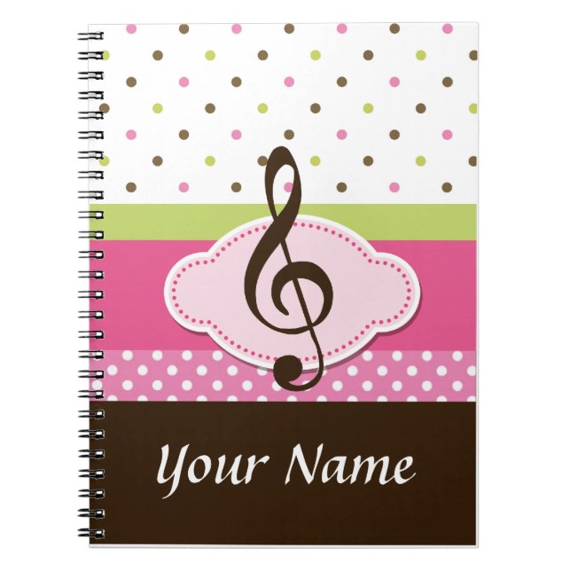 Personalized Music Lesson Practice Journal Noteboo (Front)